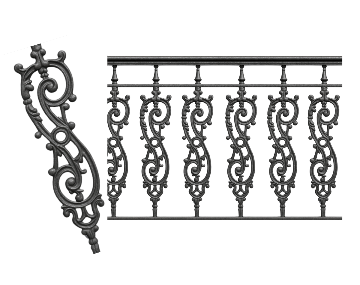 Baroque scroll casting detail